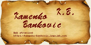 Kamenko Banković vizit kartica
